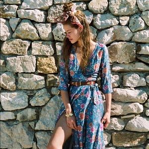 Arnhem Portofino Maxi wrap dress in Cielo